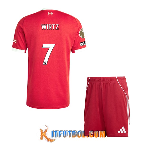 Camisetas De Futbol Liverpool (WIRTZ #7) Ninos 2025/2026 Primera
