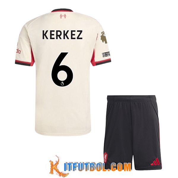Camisetas De Futbol Liverpool (KERKEZ #6) Ninos 2025/2026 Segunda