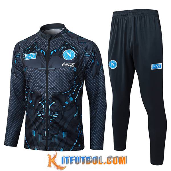 Chandal Equipos De Futbol Chaquetas SSC Napoli Gris/Azul 2025/2026