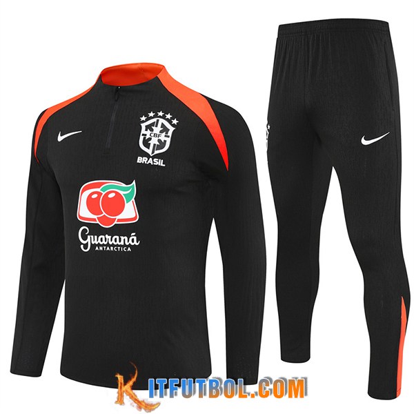 Chandal Equipos De Futbol Brasil Negro/Naranja 2025/2026