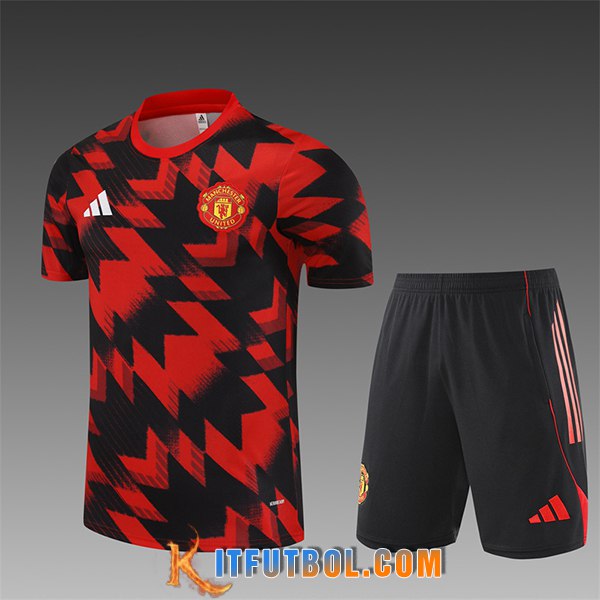 Camiseta Entrenamiento Manchester United Ninos Rojo/Negro 2025/2026 -03