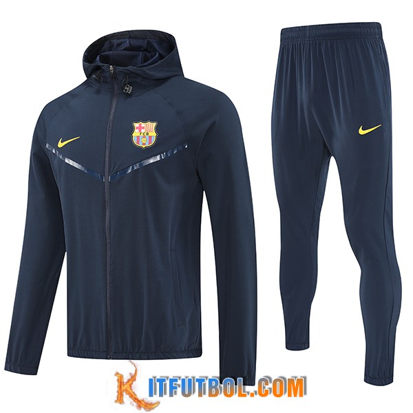 Chaqueta Con Capucha Chandal Rompevientos FC Barcelona Negro 2025/2026
