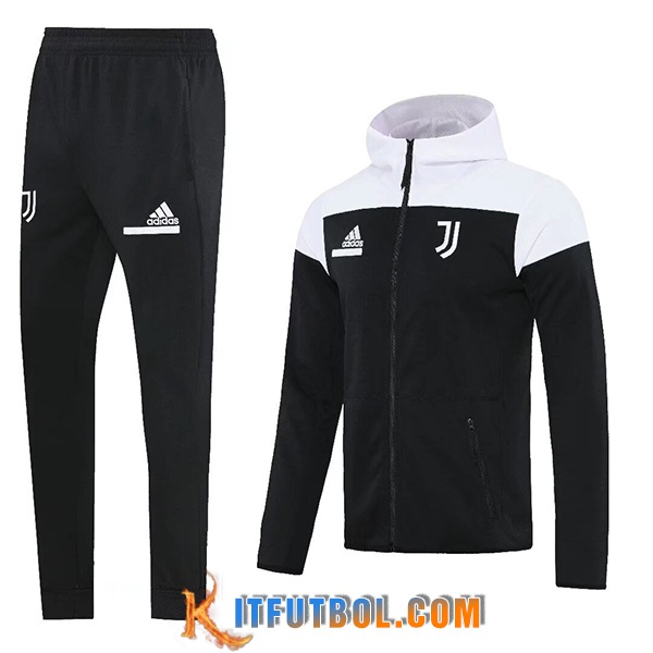 Chaqueta Con Capucha Chandal Rompevientos Juventus Negro/Blanco 2025/2026