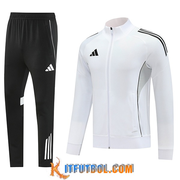 Chandal Equipos De Futbol Chaquetas Adidas Blanco/Gris/Negro 2025/2026