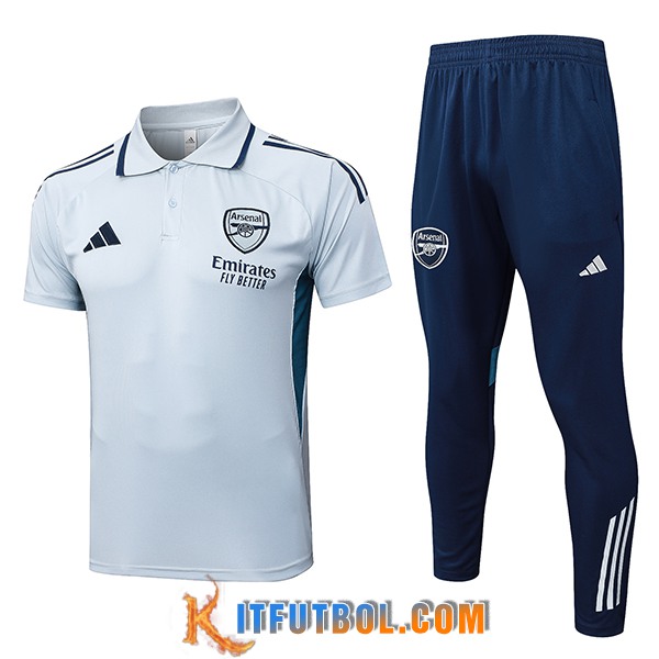Camiseta Polo Arsenal Gris/Verde 2025/2026