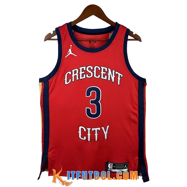 Camisetas NBA New Orleans Pelicans (POOLE #3) 2025/26 Rojo/Azul