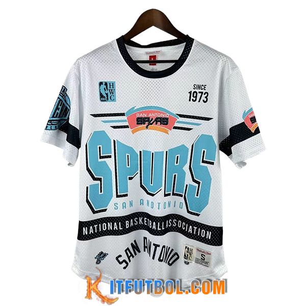 Camisetas NBA San Antonio Spurs Retro 2025/26 Blanco/Negro/Azul