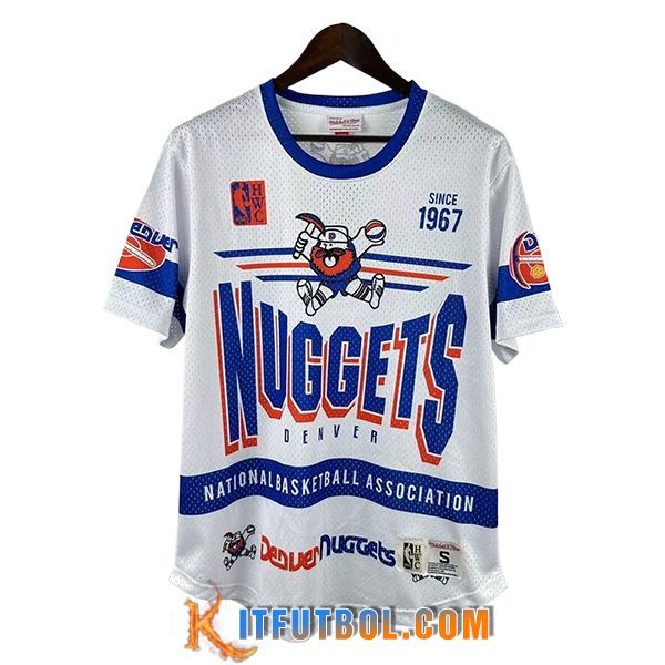 Camisetas NBA Denver Nuggets Retro 2025/26 Blanco/Azul/Naranja