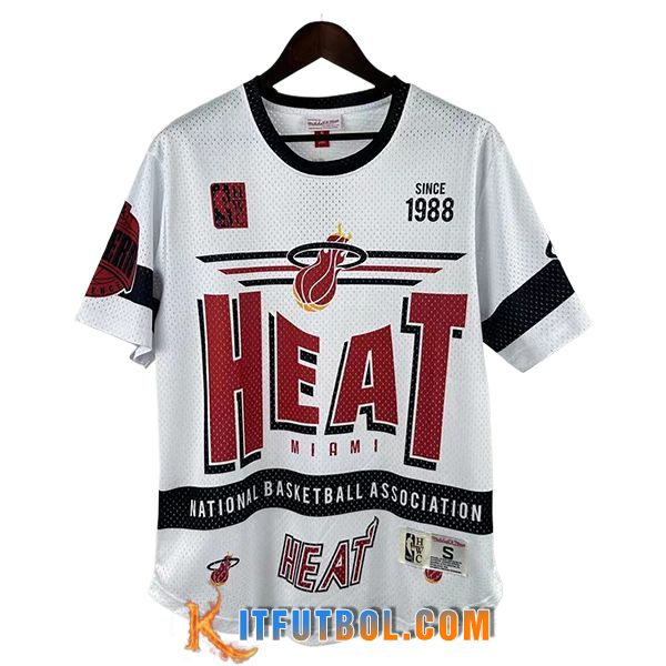 Camisetas NBA Miami Heat Retro 2025/26 Blanco/Rojo/Negro