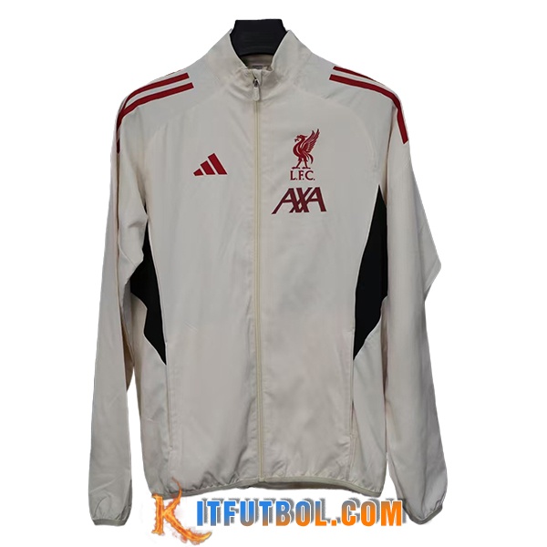 Rompevientos FC Liverpool Beige/Rojo/Negro 2025/2026