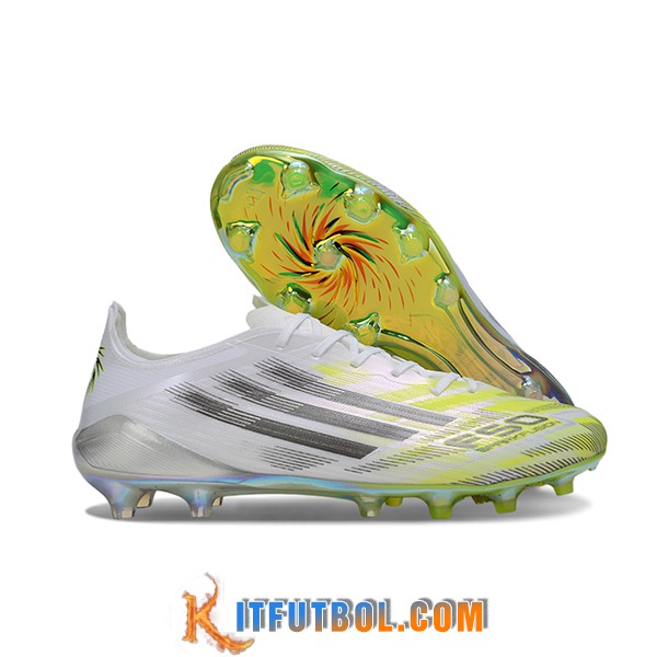 Adidas Botas De Fútbol F50 ELITE FG Blanco/Gris/Amarillo