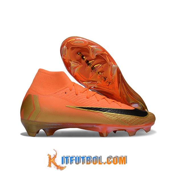 Nike Botas De Fútbol Air Zoom Mercurial Superfly IIX Elite FG Naranja/Negro