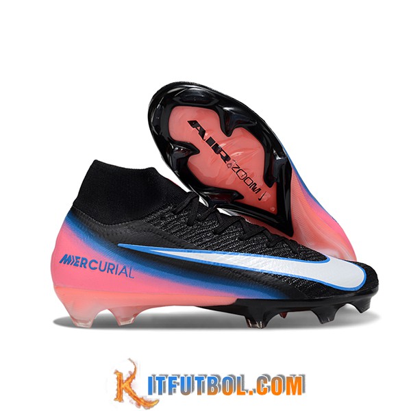 Nike Botas De Fútbol Air Zoom Mercurial Superfly IIX Elite FG Negro/Blanco/Azul/Rosa