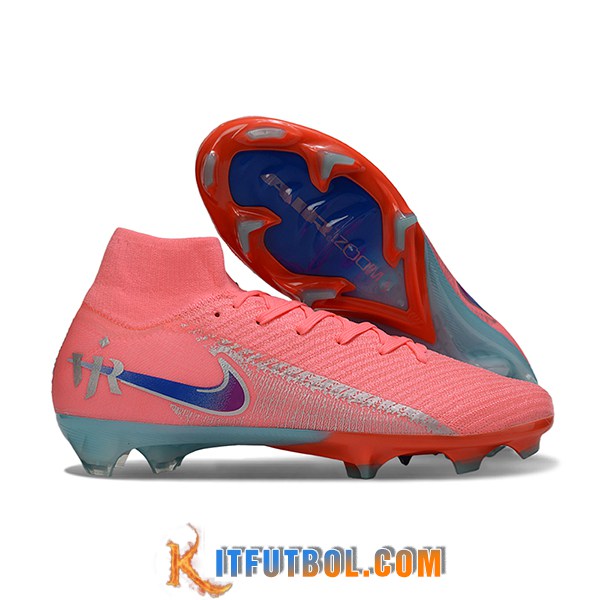 Nike Botas De Fútbol Air Zoom Mercurial Superfly IIX Elite FG Rosa/Azul -02