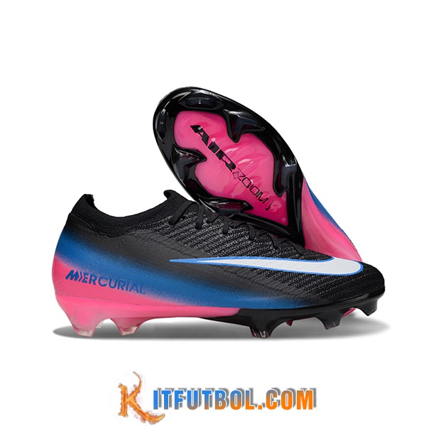 Nike Botas De Fútbol AIR Zoom Mercurial Vapor 16 Elite XXV FG Negro/Blanco/Azul/Rosa -02