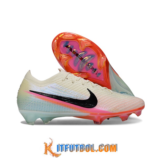 Nike Botas De Fútbol AIR Zoom Mercurial Vapor 16 Elite XXV FG Beige/Negro/Azul/Rosa