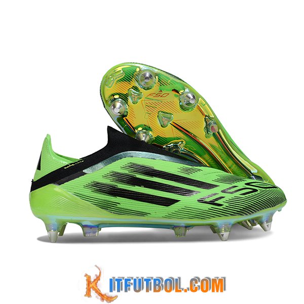 Adidas Botas De Fútbol F50 Elite Laceless SG Verde/Negro