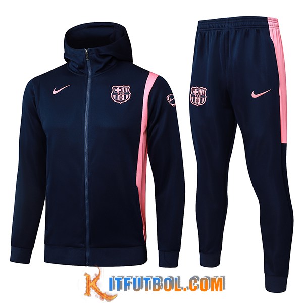 Chaqueta Con Capucha Chandal Rompevientos FC Barcelona Azul/Rosa 2025/2026