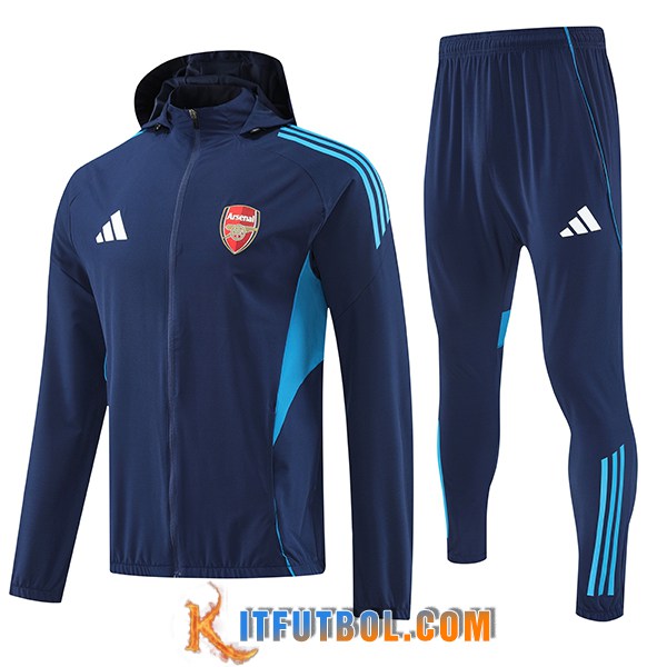 Chaqueta Con Capucha Chandal Rompevientos Arsenal Azul 2025/2026
