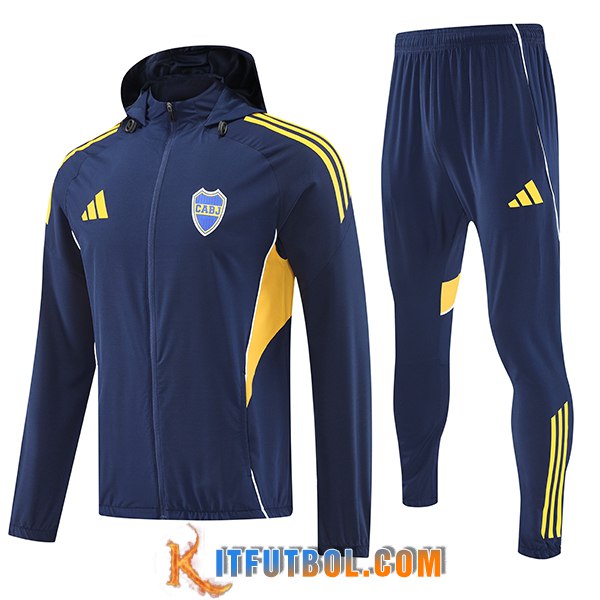 Chaqueta Con Capucha Chandal Rompevientos Boca Juniors Azul/Amarillo 2025/2026