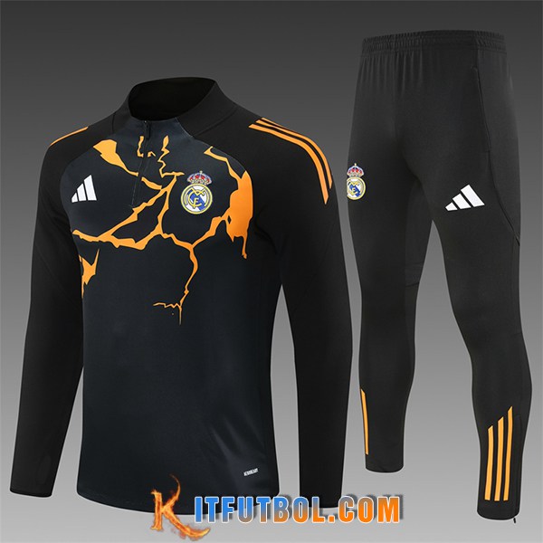 Chandal Equipos De Futbol Real Madrid Ninos Negro/Naranja 2025/2026