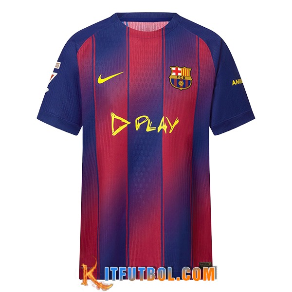 Nueva Camisetas De Futbol FC Barcelona Ed Sheeran Edition Azul/Rojo 2025/2026