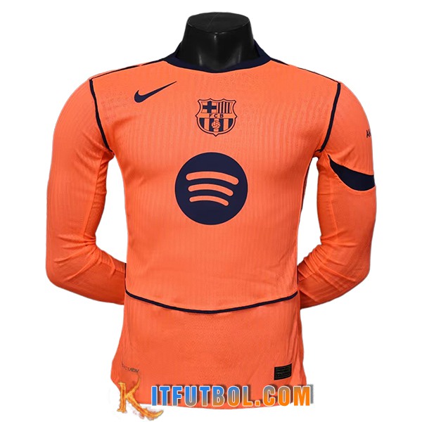 Camisetas De Futbol FC Barcelona Tercera Manga Largas 2025/2026