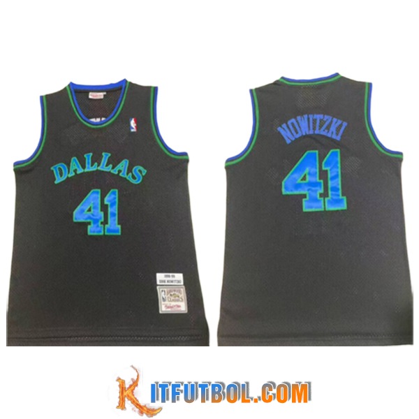 Camisetas NBA Dallas Mavericks (NOWITZKI #41) 2025/26 Negro/Azul