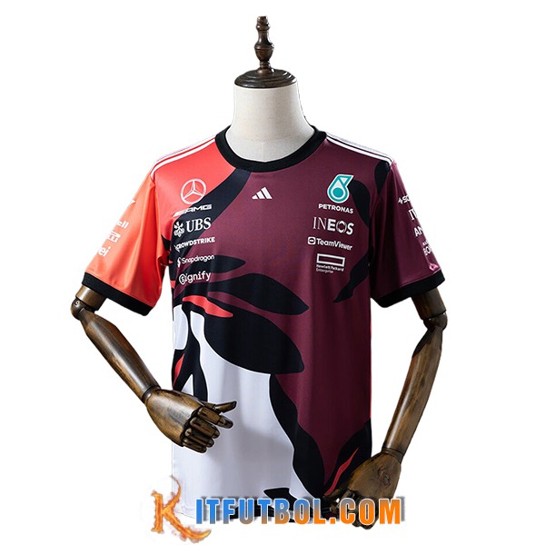 Camiseta de manga corta Mercedes Benz Team Violeta/Negro/Naranja 2025