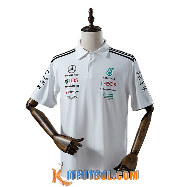 Polo F1 Mercedes Benz Team Blanco/Negro 2025