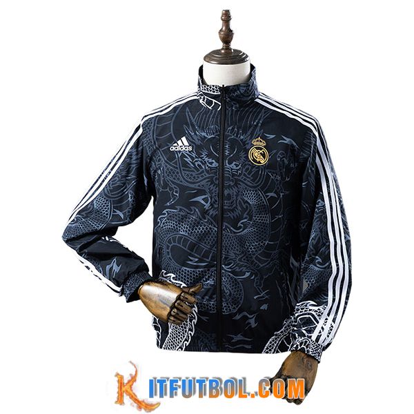 Rompevientos Real Madrid Negro/Blanco 2025/2026