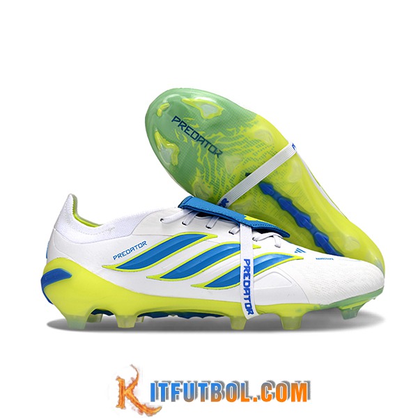 Adidas Botas De Fútbol 26 Predator Elite Tongue FG Blanco/Verde/Azul