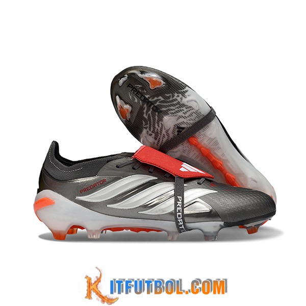 Adidas Botas De Fútbol 26 Predator Elite Tongue FG Gris/Blanco/Naranja