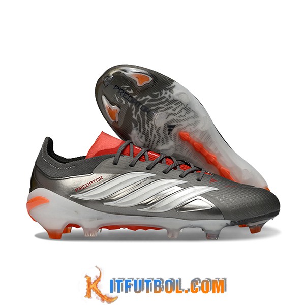 Adidas Botas De Fútbol 26 Predator Elite FG Gris/Blanco/Naranja