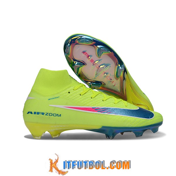 Nike Botas De Fútbol Air Zoom Mercurial Superfly IIX Elite FG Verde/Azul/Rosa