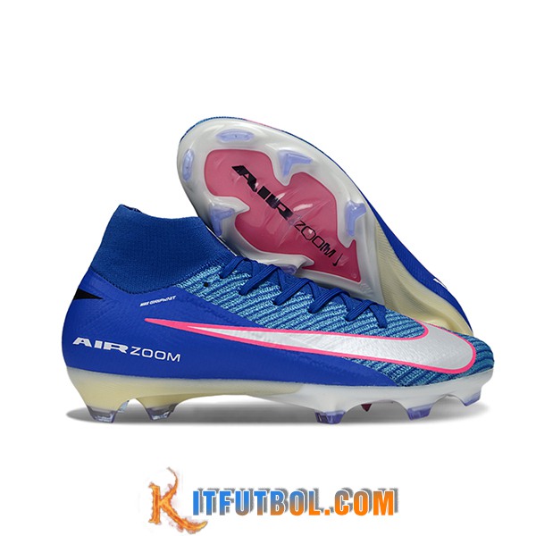 Nike Botas De Fútbol Air Zoom Mercurial Superfly IIX Elite FG Azul/Blanco/Rosa