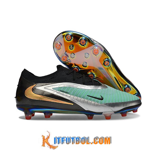 Nike Botas De Fútbol Phantom GX III Elite AG Verde/Negro/Gris -02