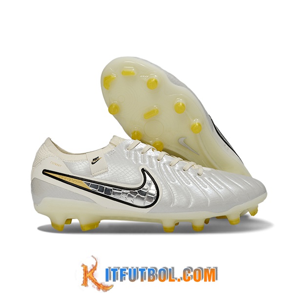 Nike Botas De Fútbol Tiempo Legend X Elite LUXE FG Gris/Beige