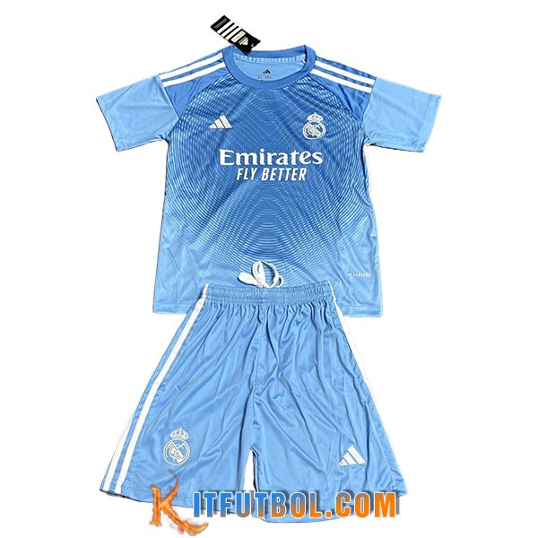 Camisetas De Futbol Real Madrid Ninos Portero Azul Claro 2025/2026