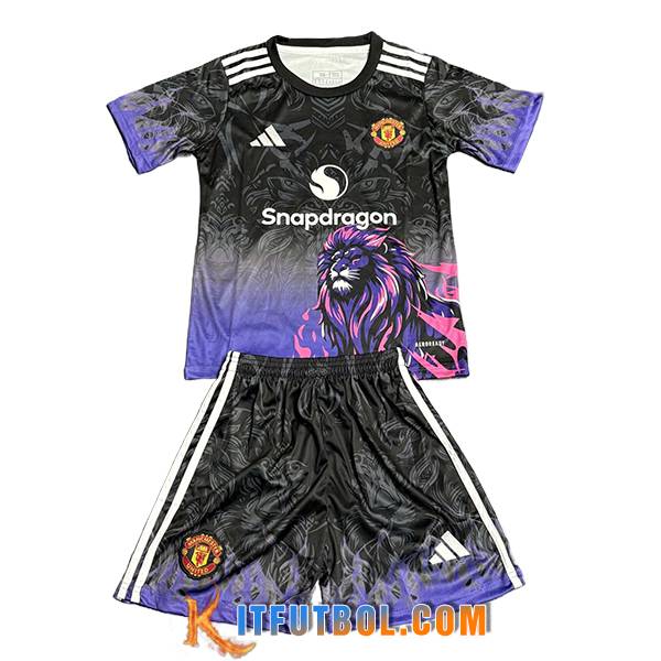 Camisetas De Futbol Manchester United Ninos Special Edition Violeta/Negro 2025/2026