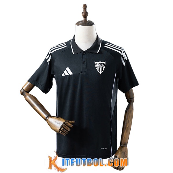 Camiseta Polo Sevilla FC Negro/Blanco 2025/2026