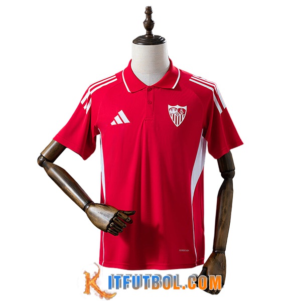 Camiseta Polo Sevilla FC Rojo/Blanco 2025/2026