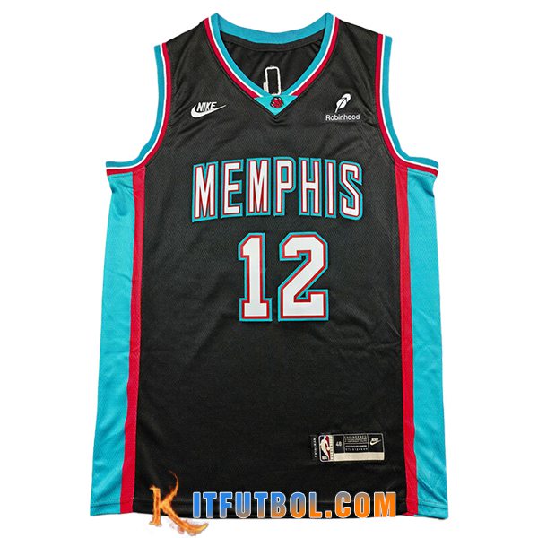 Camisetas NBA Memphis Grizzlies (MORANT #12) 2025/26 Negro/Azul/Rojo