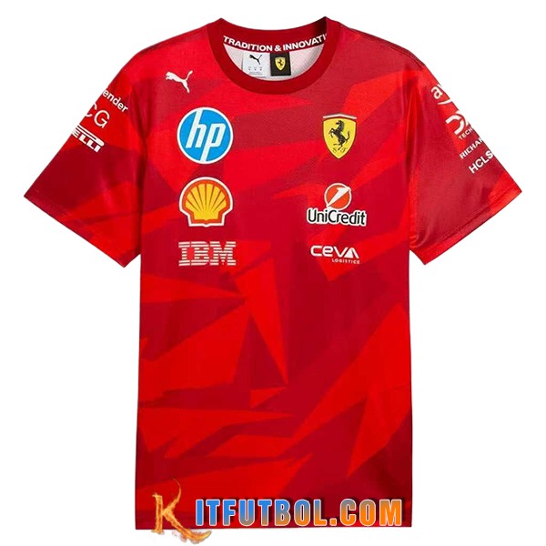 Camiseta de manga corta Scuderia Ferrari Team Rojo 2025