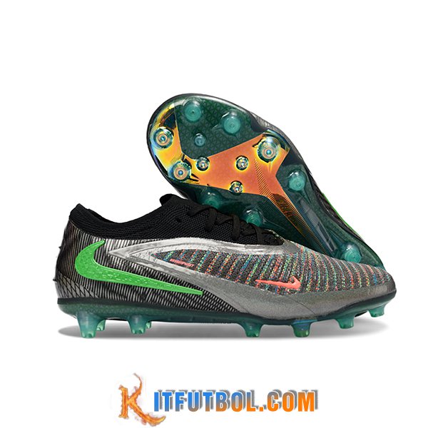 Nike Botas De Fútbol Phantom GX III Elite AG Negro/Gris/Verde