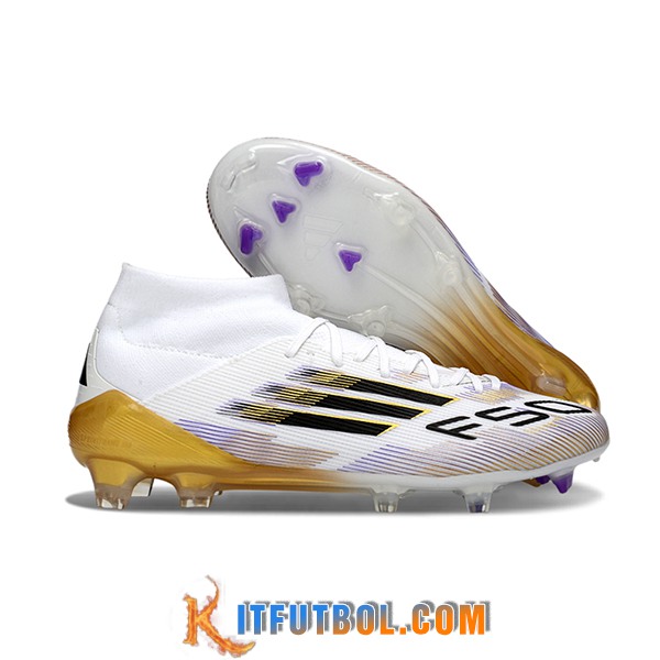 Adidas Botas De Fútbol F50 ELITE MID FG W Blanco/Negro/Amarillo