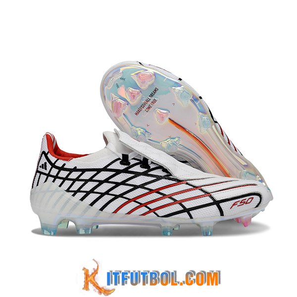 Adidas Botas De Fútbol F50 Elite FG Blanco/Negro/Rojo