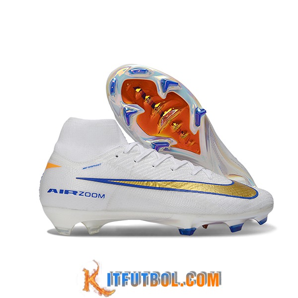 Nike Botas De Fútbol Air Zoom Mercurial Superfly IIX Elite FG Blanco/Azul/Amarillo