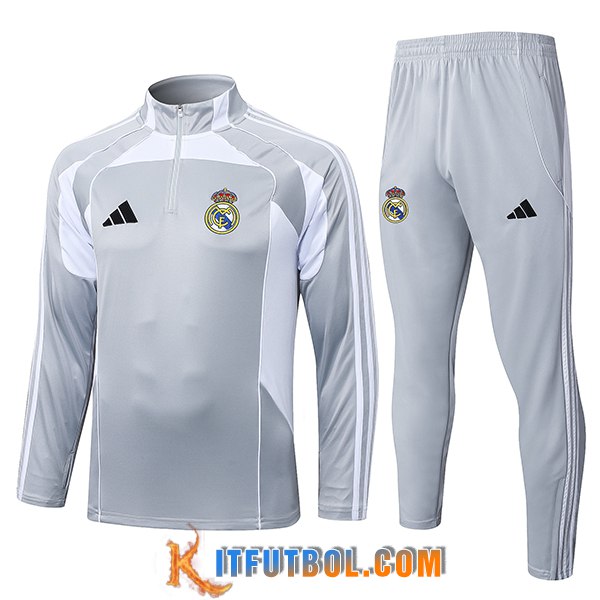 Chandal Equipos De Futbol Real Madrid Gris/Blanco 2025/2026