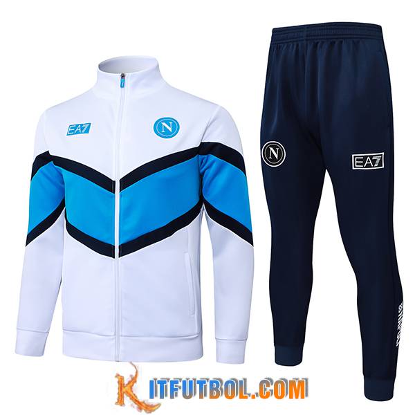 Chandal Equipos De Futbol Chaqueta SSC Napoli Blanco/Azul 2025/2026